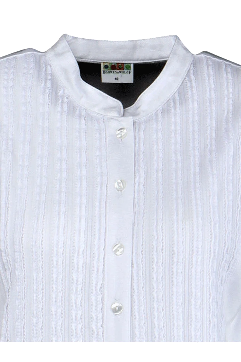 Damen Trachtenshirt kurzarm Stretch mit Rüschchen