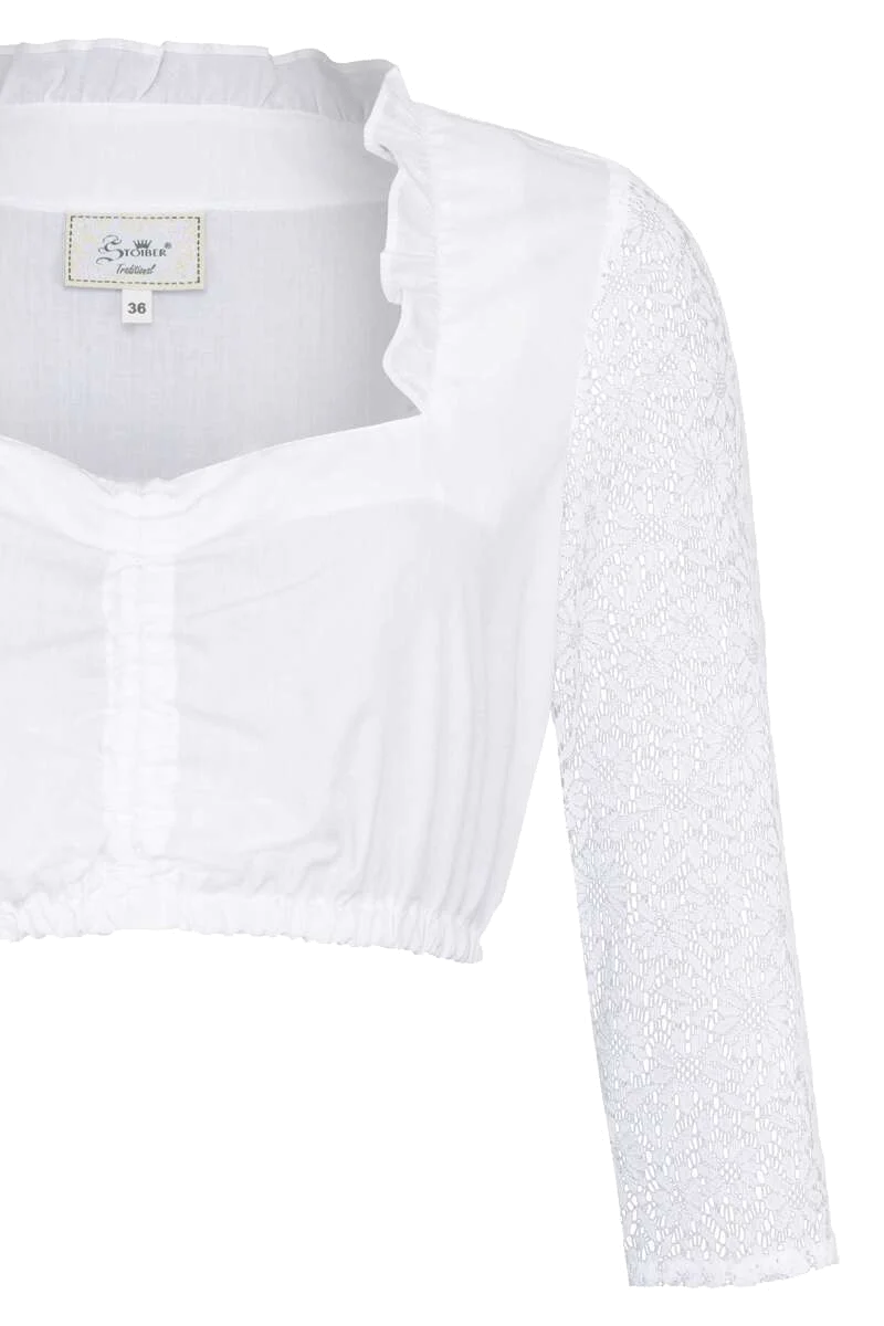 Dirndlbluse mit Spitzenarm Dreiviertel