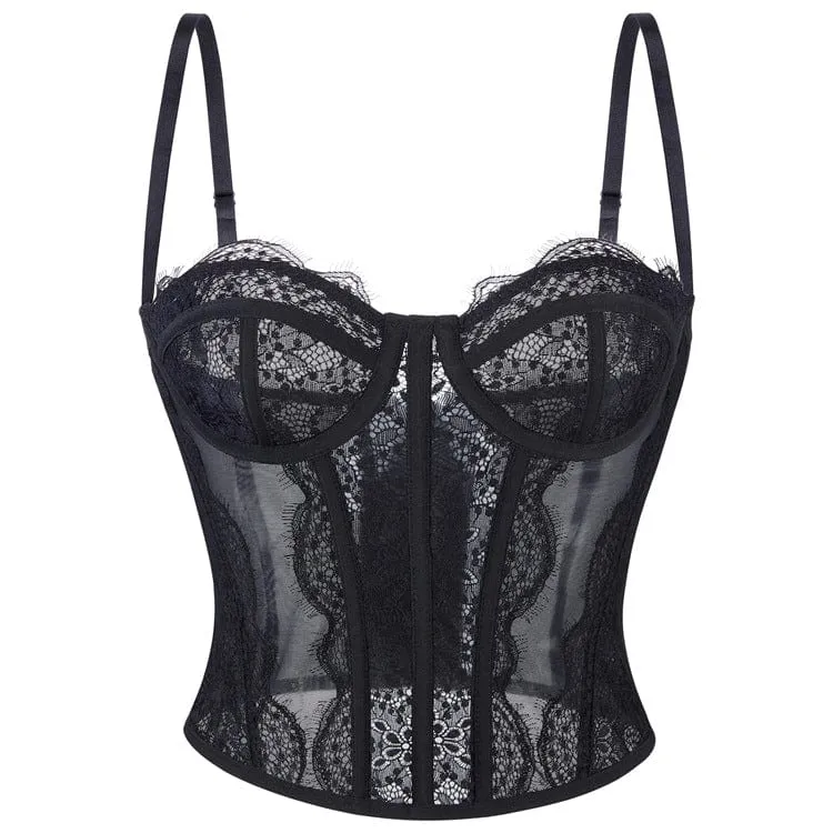 Gothic-Bustier aus einfarbiger Spitze für Damen