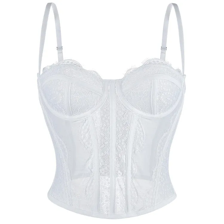 Gothic-Bustier aus einfarbiger Spitze für Damen