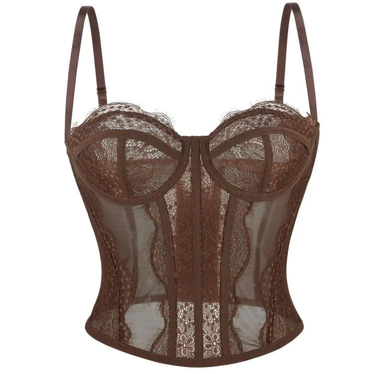 Gothic-Bustier aus einfarbiger Spitze für Damen