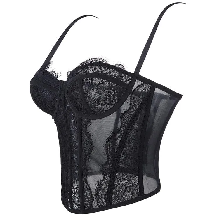 Gothic-Bustier aus einfarbiger Spitze für Damen