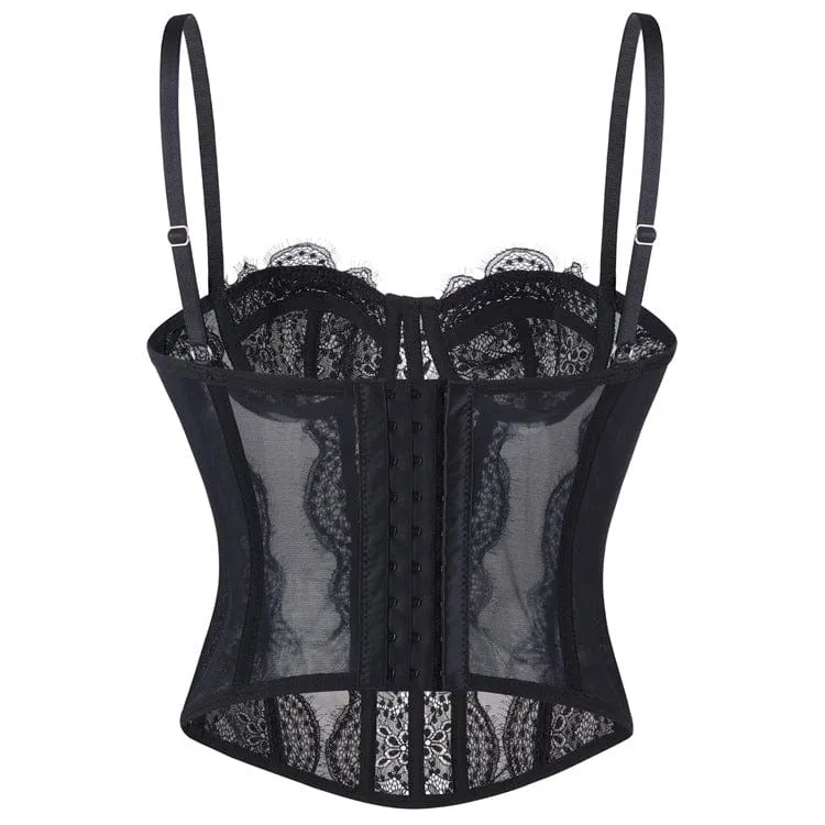 Gothic-Bustier aus einfarbiger Spitze für Damen