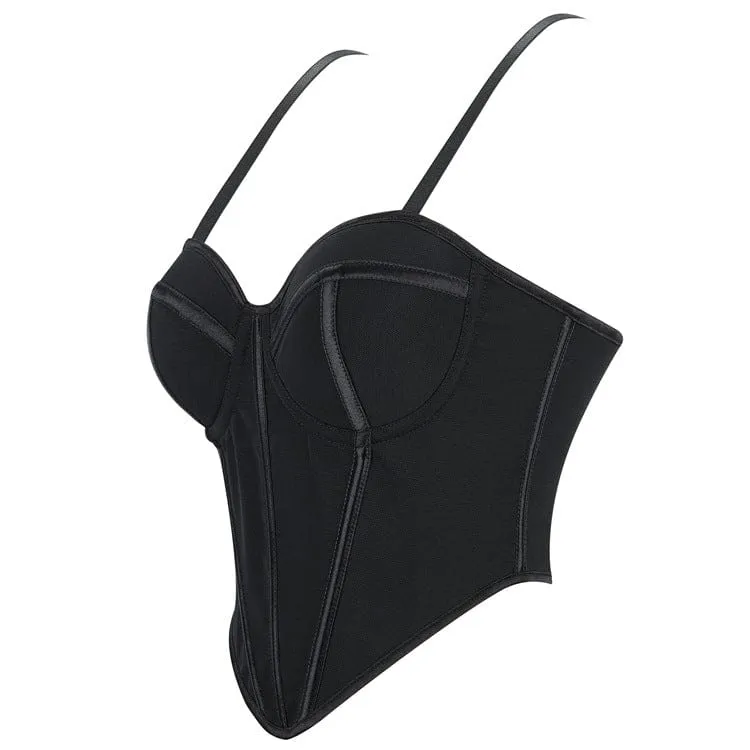 Punk-Bustier mit Schnürung in Volltonfarbe für Damen