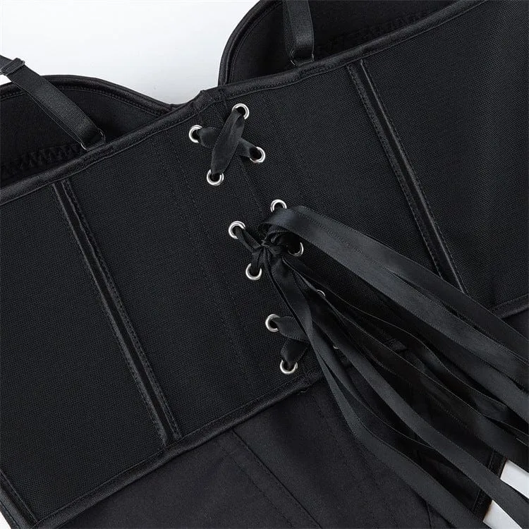 Punk-Bustier mit Schnürung in Volltonfarbe für Damen