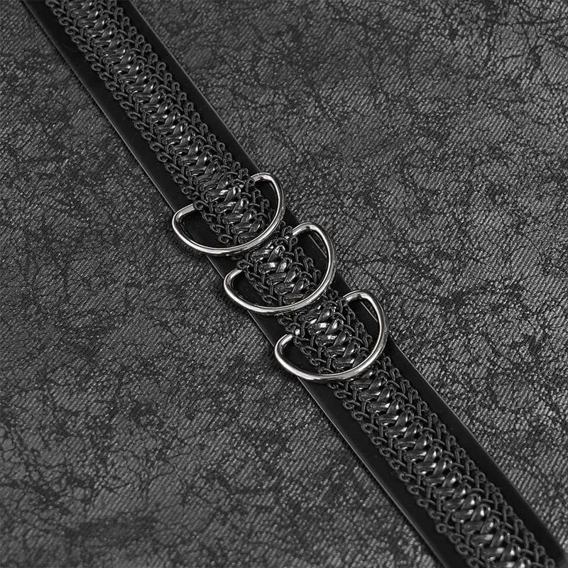 Punk-Rock mit D-Ring und mehreren Reißverschlüssen für Herren