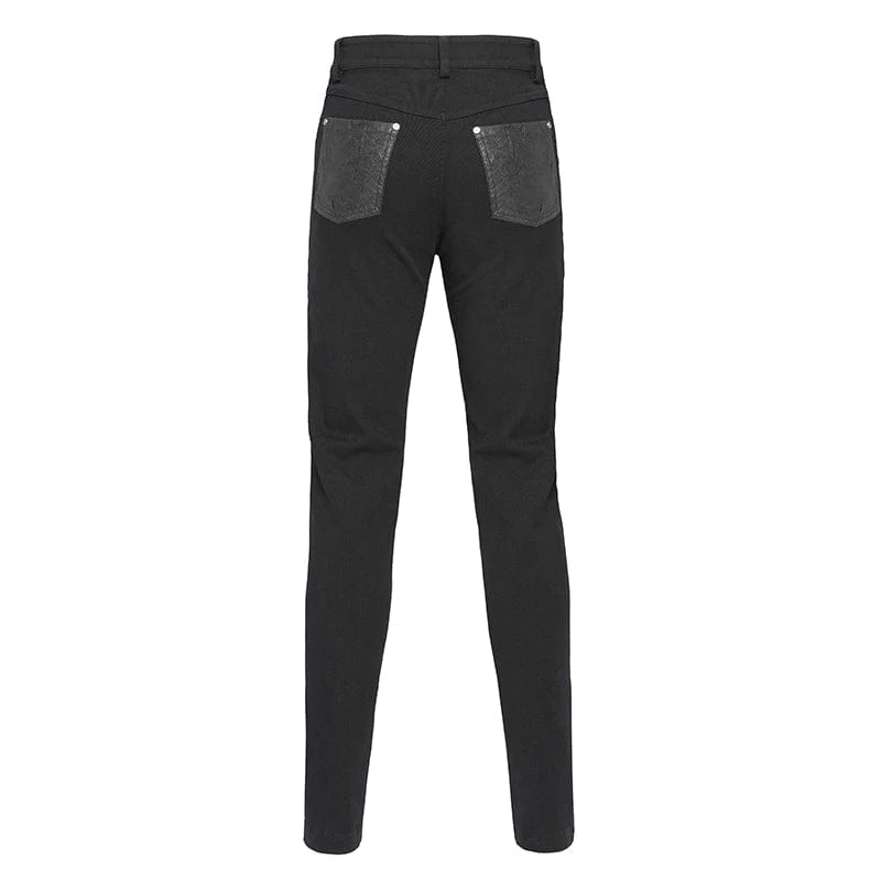 Zerrissene Punk-Hose mit Schnallenriemen für Herren