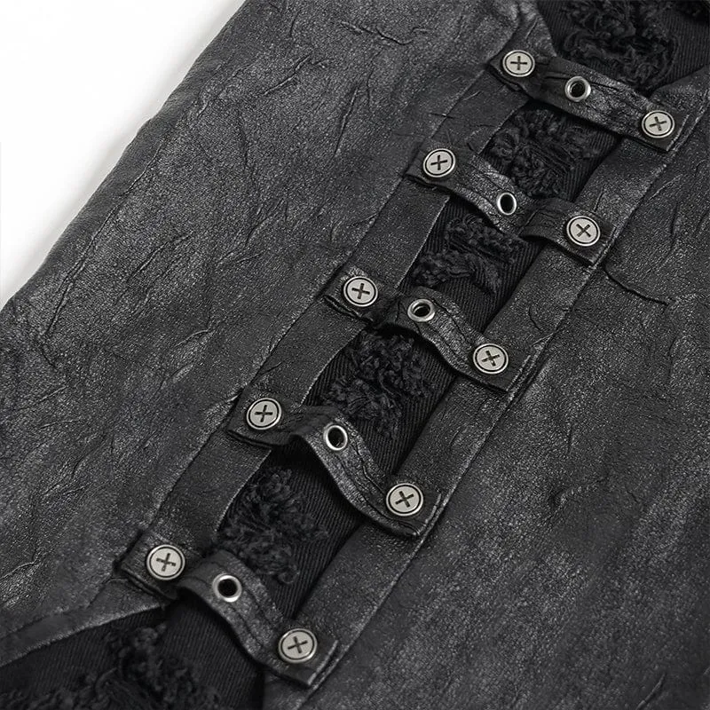 Zerrissene Punk-Hose mit Schnallenriemen für Herren