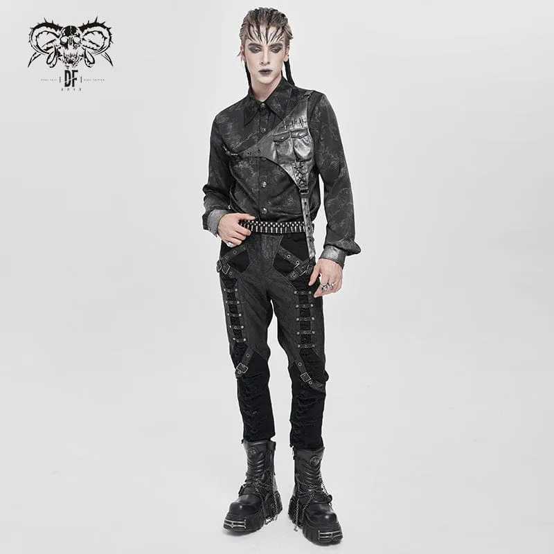 Herren-Hemd mit Punk-Print