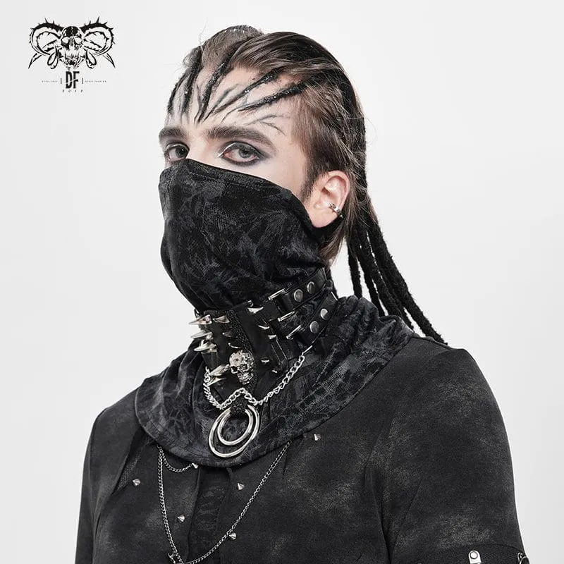 Herren Punk Nieten Totenkopf Layered Choker