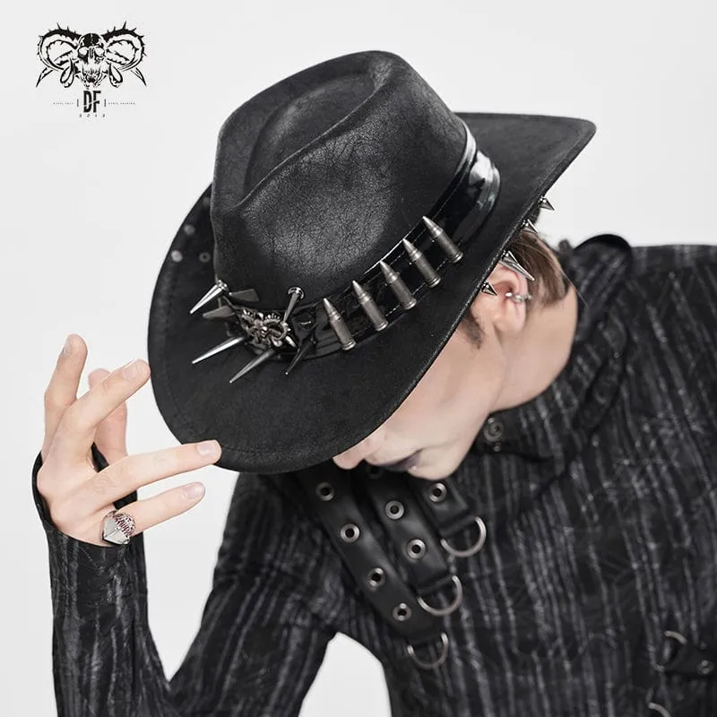 Punk Bullet Skull Rivet Hut für Herren