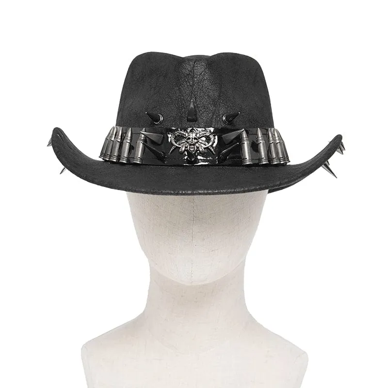 Punk Bullet Skull Rivet Hut für Herren