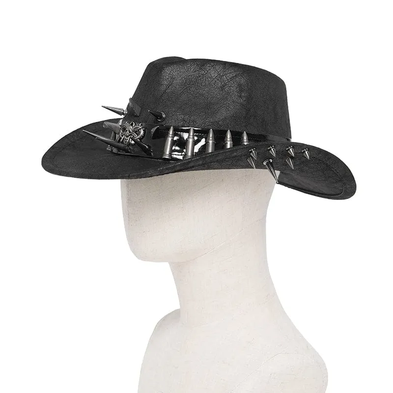 Punk Bullet Skull Rivet Hut für Herren