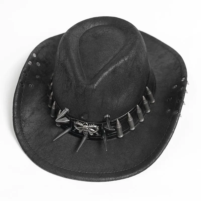 Punk Bullet Skull Rivet Hut für Herren
