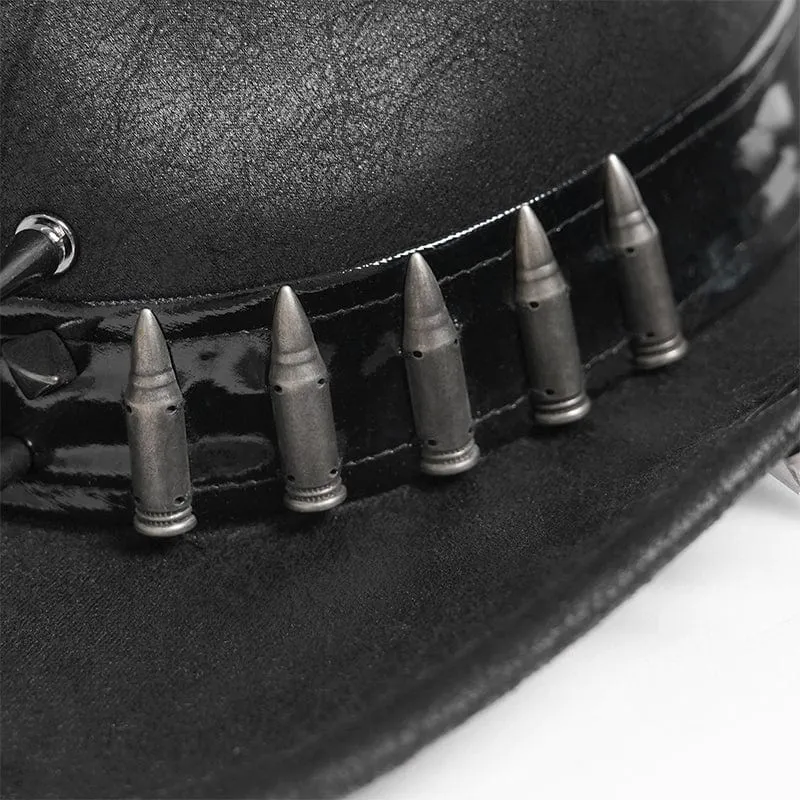 Punk Bullet Skull Rivet Hut für Herren