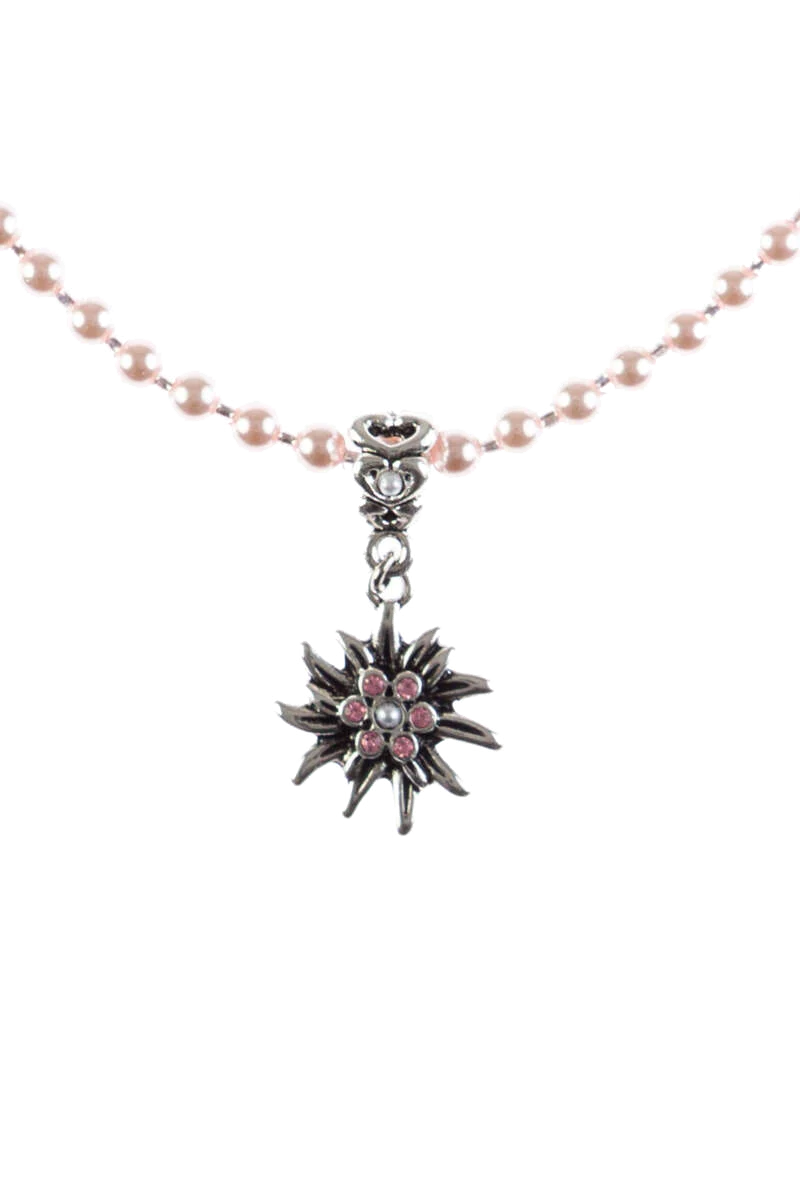 Damen Perlenkette mit Edelweiß-Anhänger