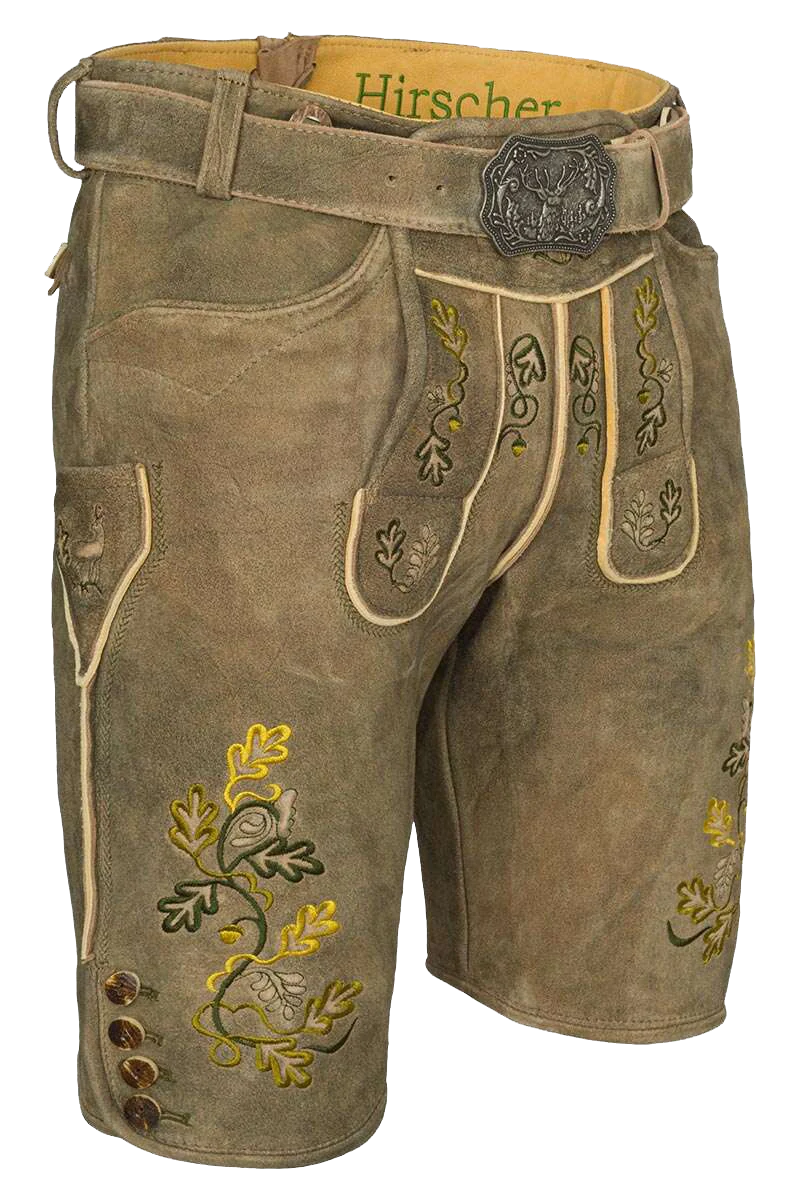 Herren Lederhose kurz bestickt