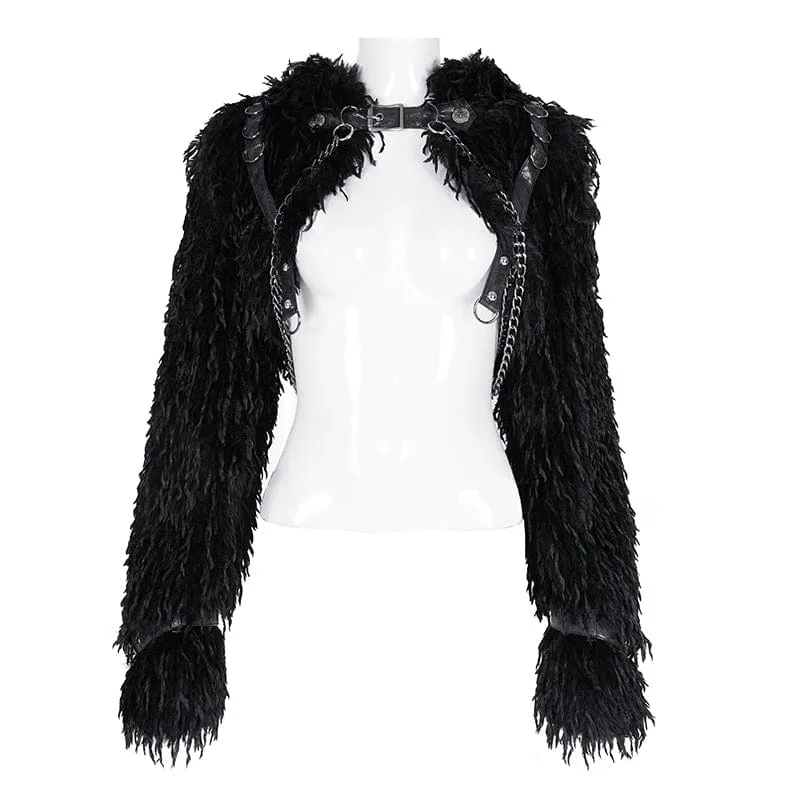Gothic-Umhang mit Kettenschnalle aus Horn für Damen