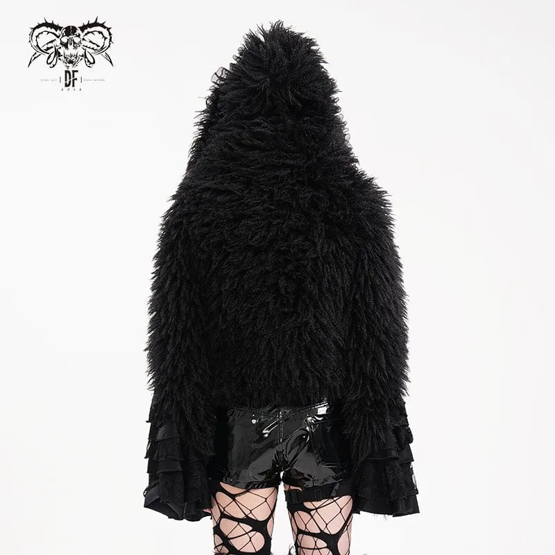 Gothic-Kettenspitzenjacke für Damen mit Kapuze