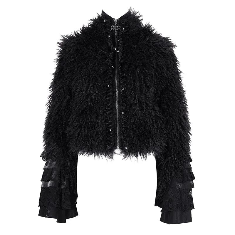 Gothic-Kettenspitzenjacke für Damen mit Kapuze