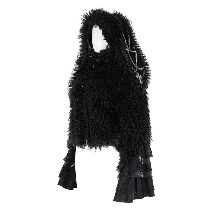 Gothic-Kettenspitzenjacke für Damen mit Kapuze