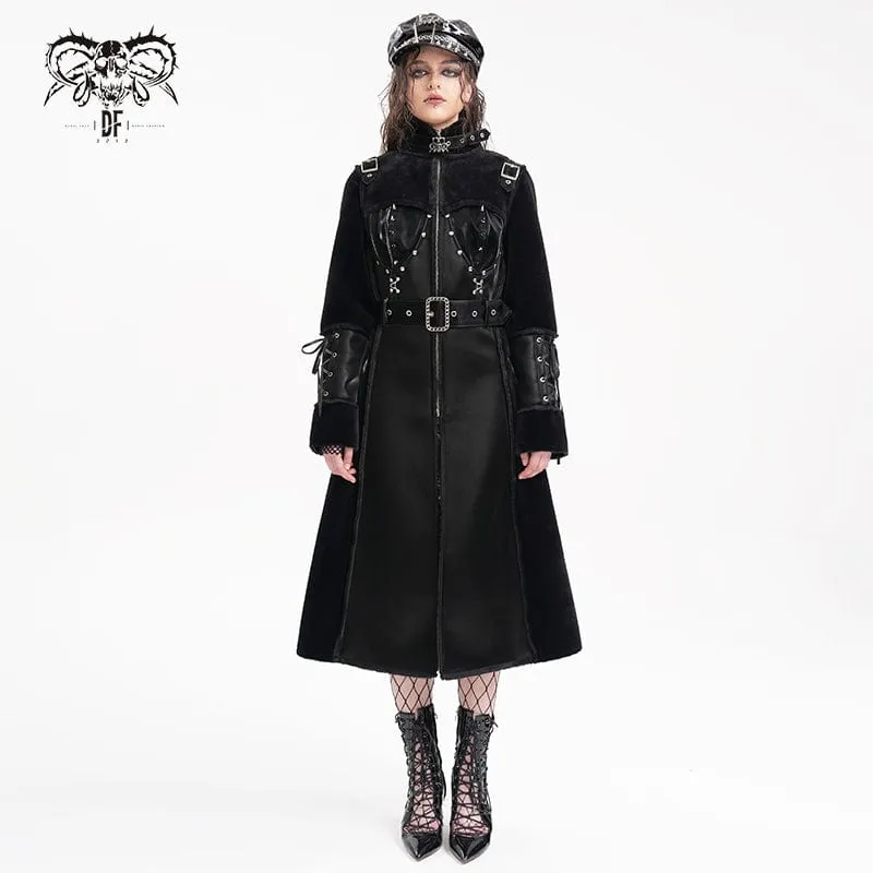 Gothic Mantel mit Schnallenverschluss und Ösen für Damen