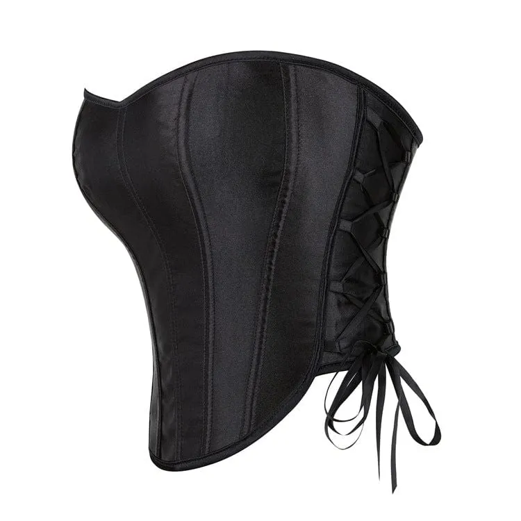 Gothic Überbrustkorsett mit Spaghettiträgern und Schnürung für Damen