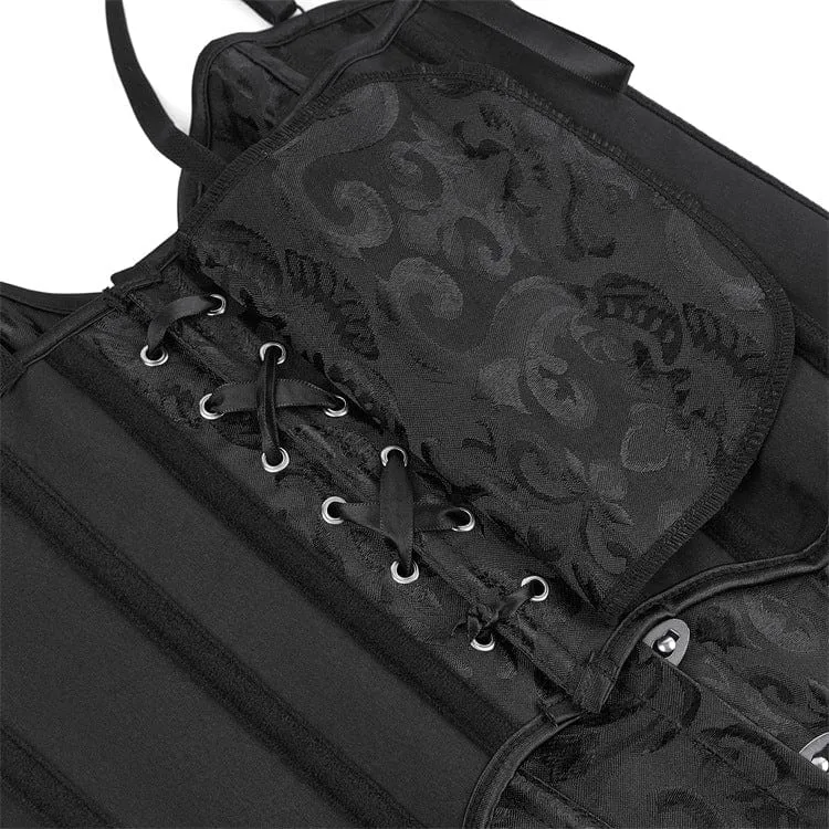 Gothic-Überbrustkorsetts für Damen mit Schnürung, gewelltem Saum und Markenlogo