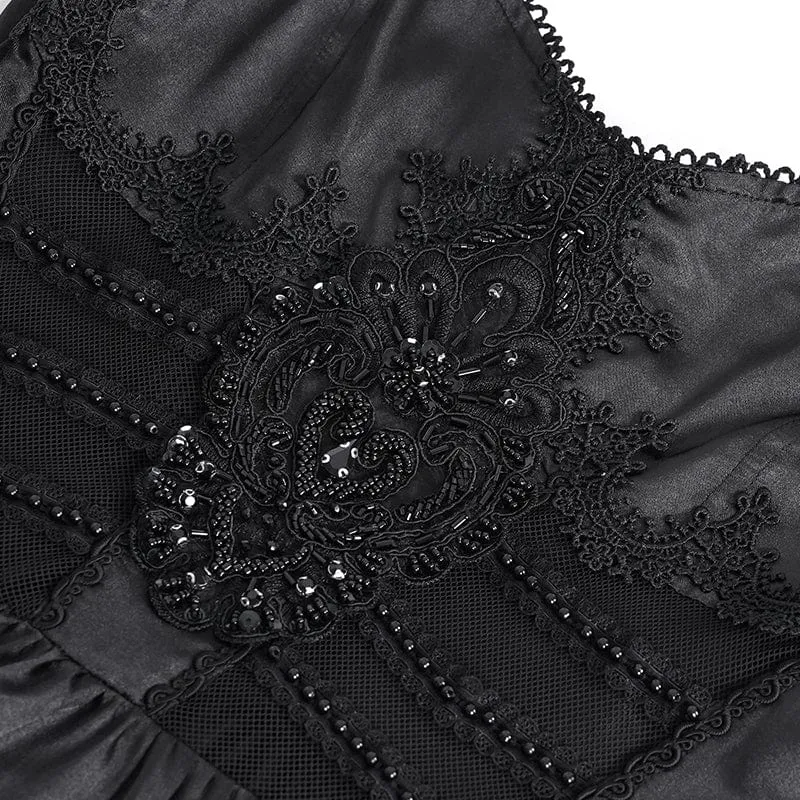 Gothic-Schnürkleid aus Mesh-Spitze für Damen, Hochzeitskleid