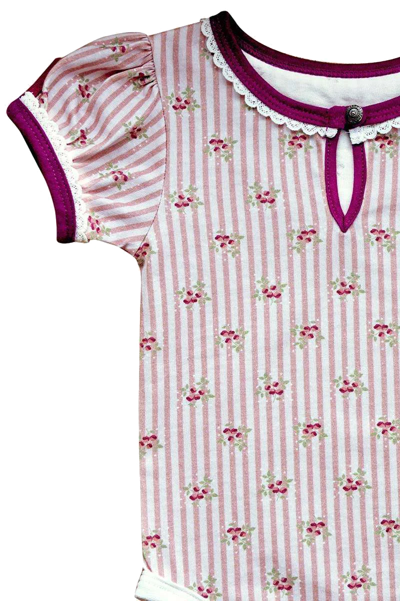 Baby-Body kurzarm Blümchenmuster