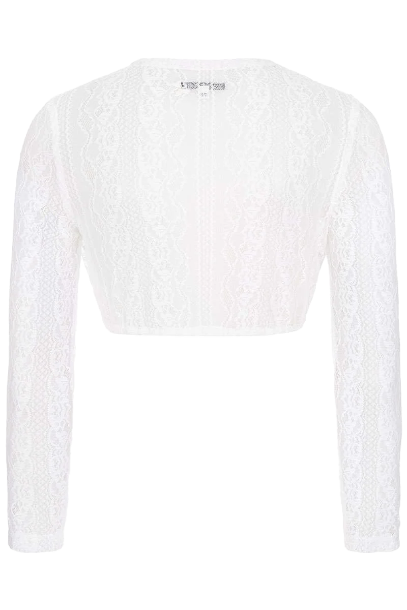 Dirndlbluse Spitze mit V-Ausschnitt