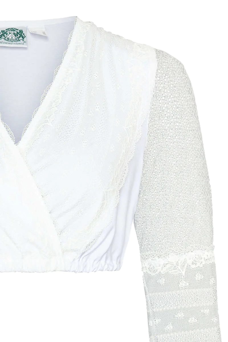 Dirndlbluse V-Ausschnitt Spitze
