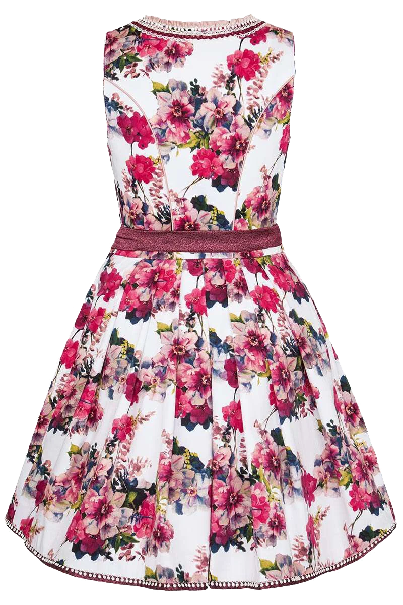 Mini Blumen-Dirndl weinrot