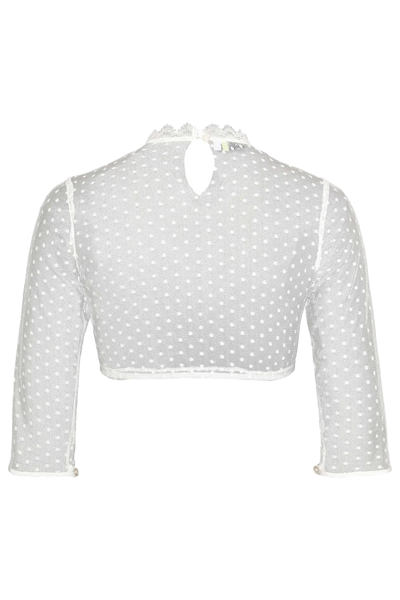 Spitzen-Dirndlbluse hochgeschlossen 3/4-Arm