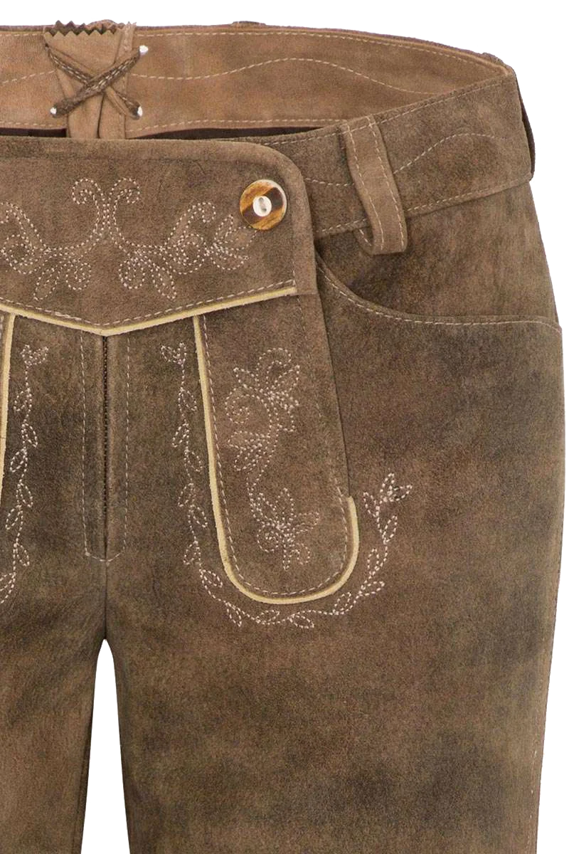 Damen Lederhose kurz Ziegenvelour