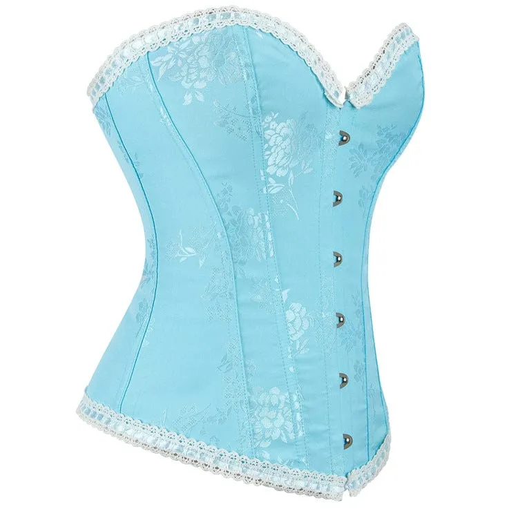 Gothic-Überbrustkorsett mit Jacquard-Spitzensaum und Schnürung für Damen