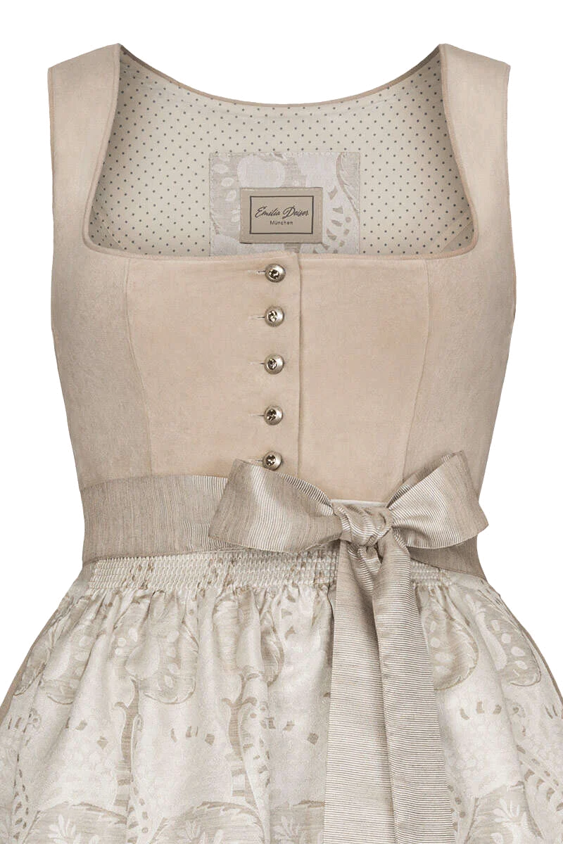 Brautdirndl mit Veloursoberteil lang