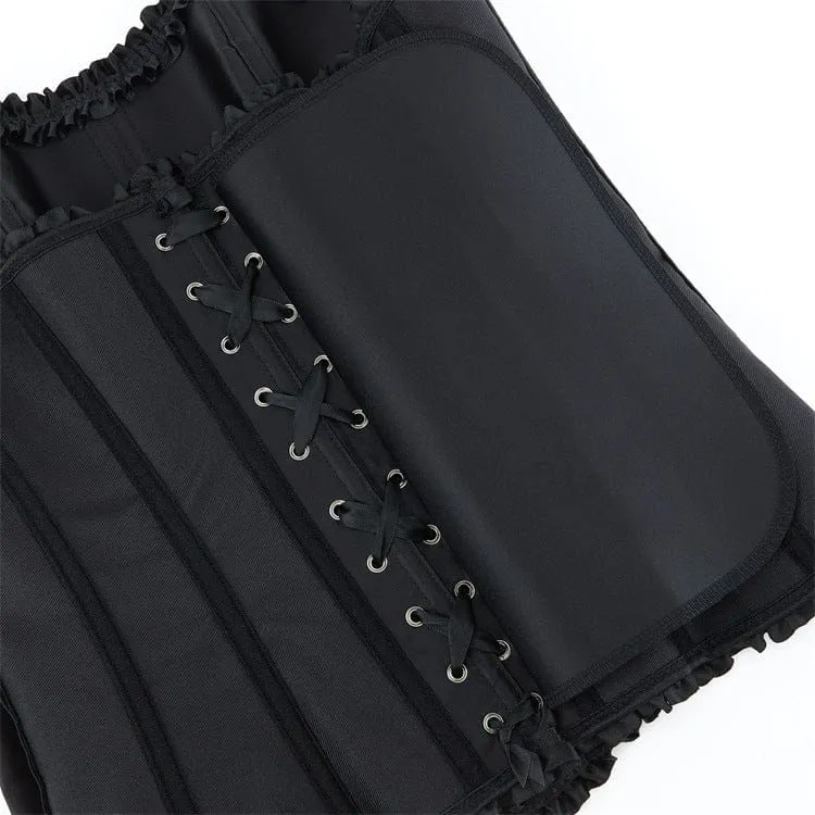 Gothic-Korsett für Damen, einfarbig, mit Zierborte, über der Brust