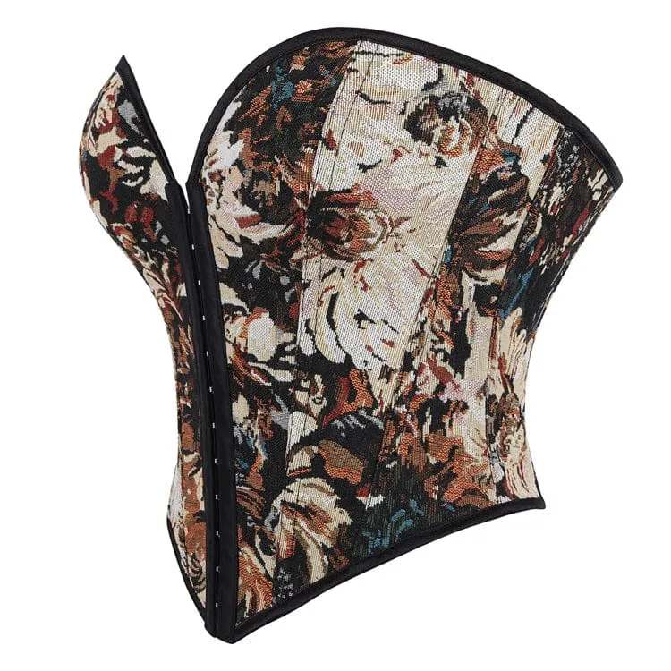 Gothic-Schnürkorsett aus Jacquard für Damen mit Überbrustumfang