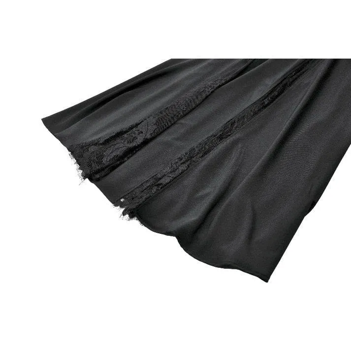 Gothic-Rock für Damen mit floralem Print und hohem Bund aus Mesh, lang und hochgeschnitten
