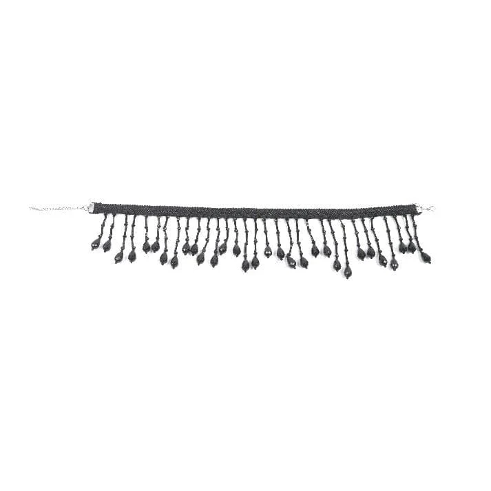 Gothic-Choker für Damen mit Perlen und Quasten