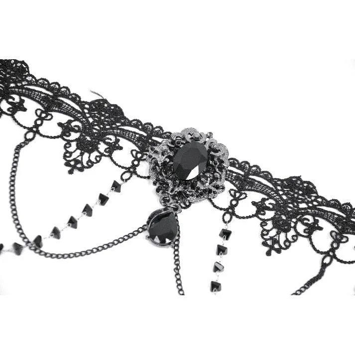 Gothic-Spitzenchoker für Damen mit mehreren Lagen und Ketten