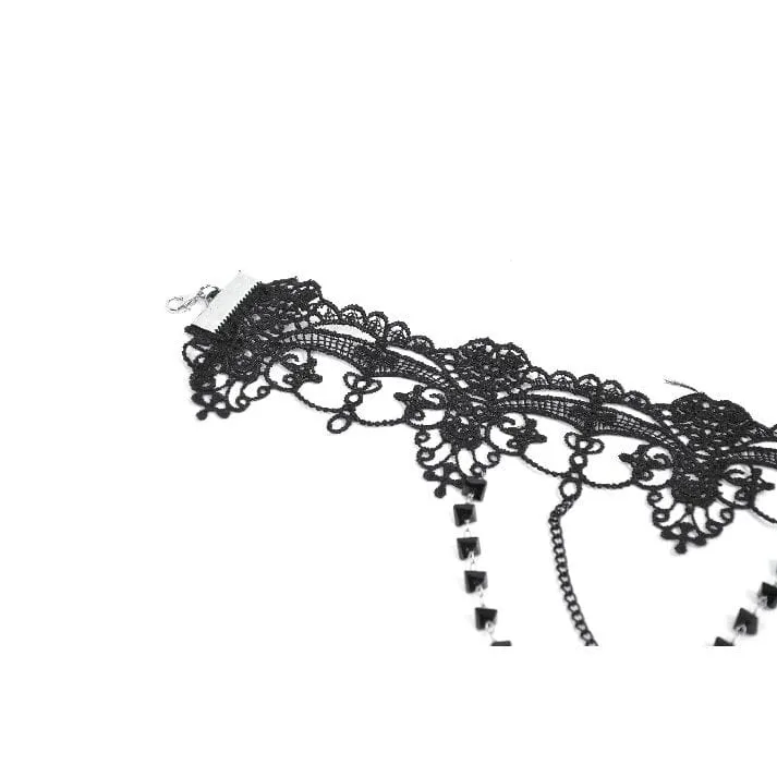 Gothic-Spitzenchoker für Damen mit mehreren Lagen und Ketten
