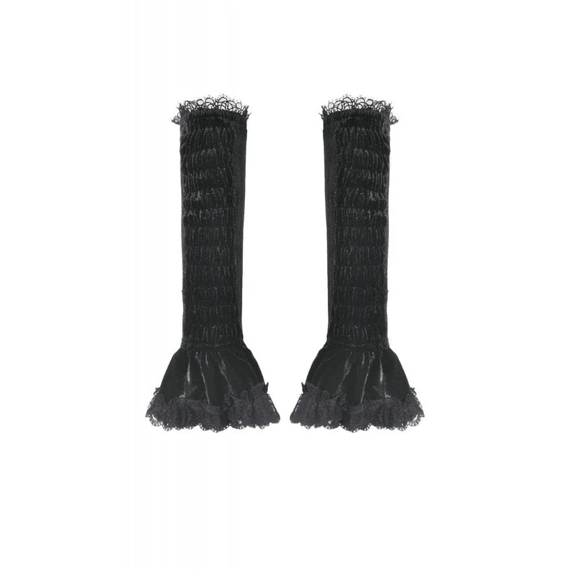 Gothic-Ärmel aus Samt mit Spitzenstickerei für Damen