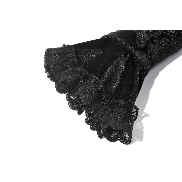 Gothic-Ärmel aus Samt mit Spitzenstickerei für Damen