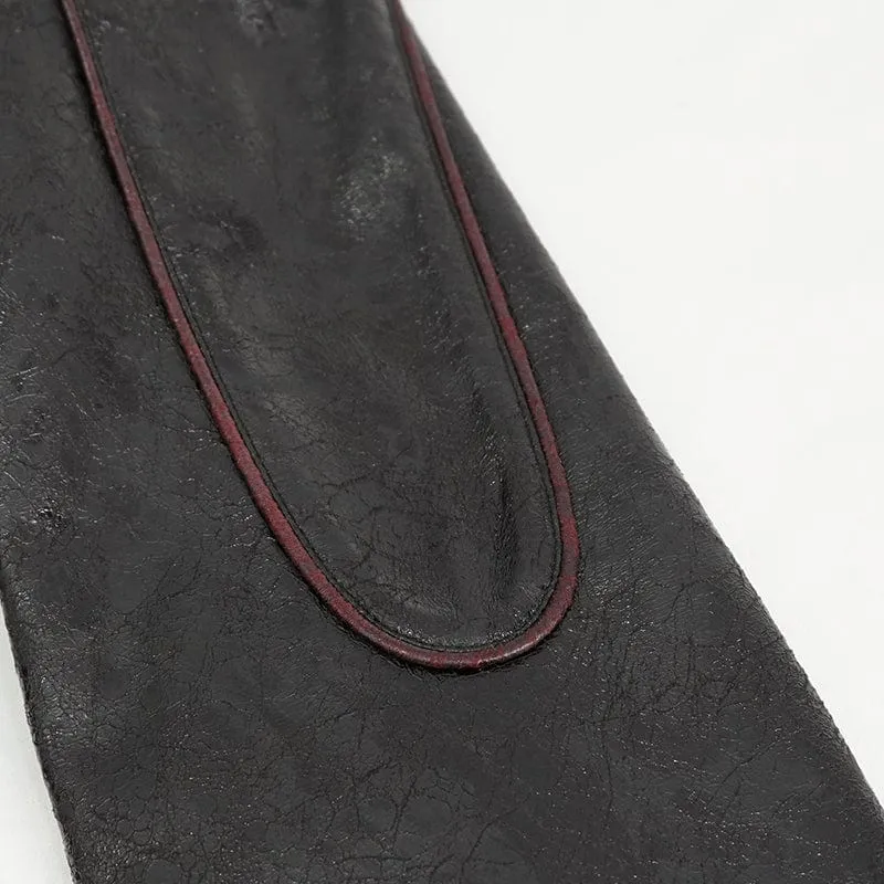 Punk-Mantel aus Kunstleder mit Doppelschnalle für Damen in Schwarz