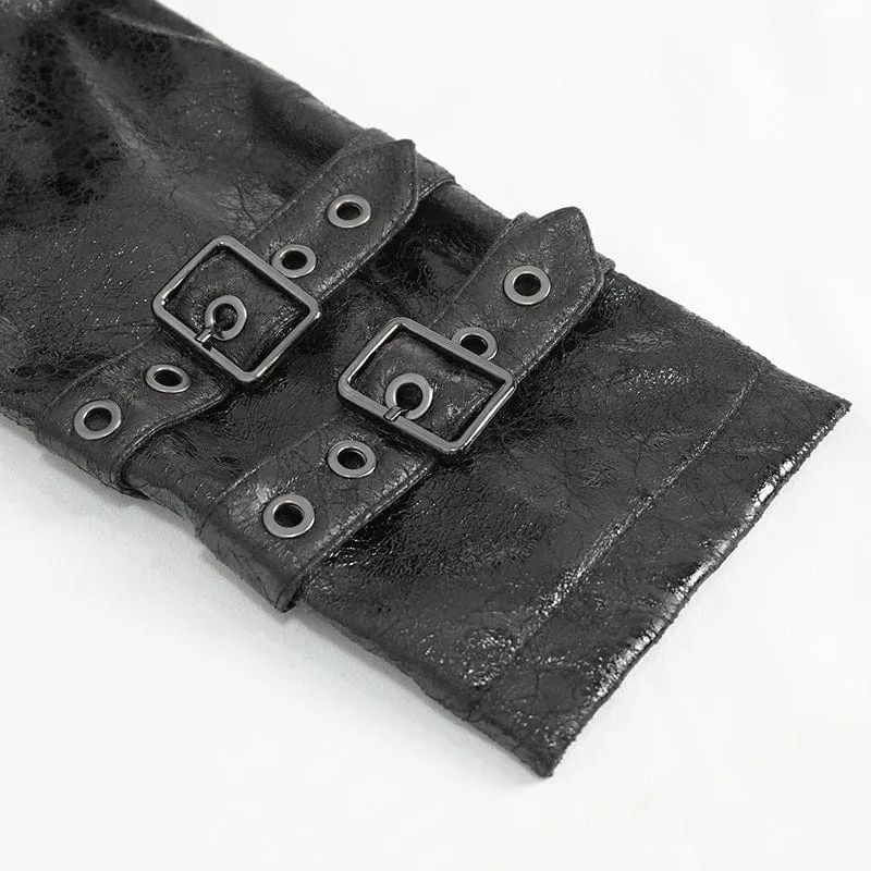Punk-Jacke mit knisternder Schnalle und Stehkragen für Damen