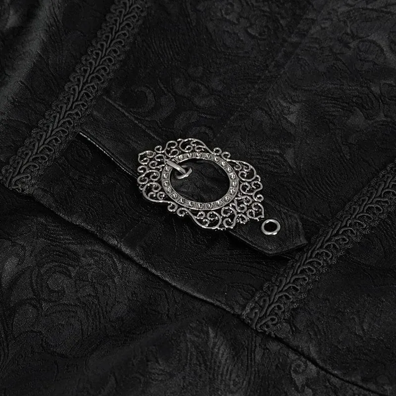Gothic-Jacke mit Rüschenkragen und ausgestellten Ärmeln für Damen
