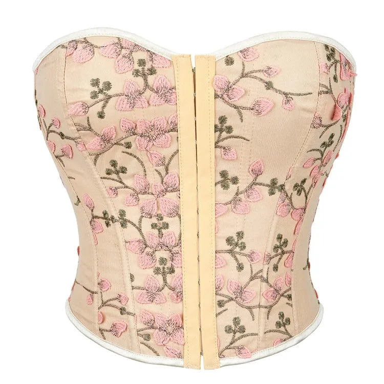 Damen Gothic-Vollbrustkorsett mit Blumenstickerei