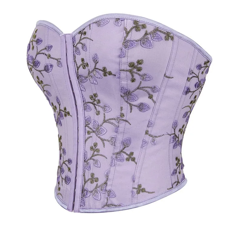 Damen Gothic-Vollbrustkorsett mit Blumenstickerei